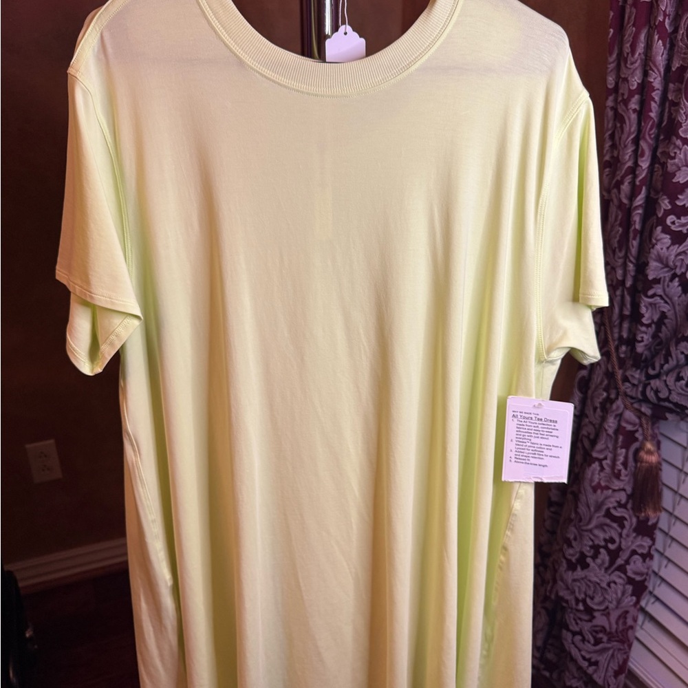 Lululemon Lime Green All yours Tee Dress